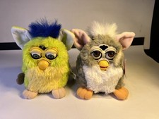 Vintage 1998 Furby Gray White Kiwi Furby Lot 2