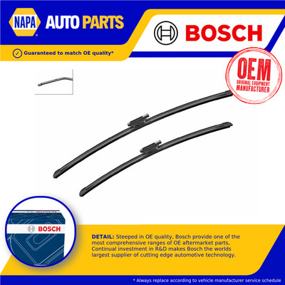 2x Wiper Blades (Pair) Flat Aero type A117S 3397007117 Bosch Aerotwin 650/550mm