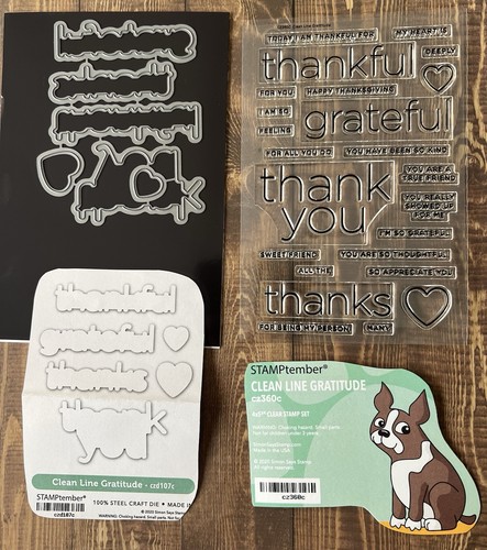 Simon Says Stamp Clean Line Gratitude Stamp And Die Set Made In USA