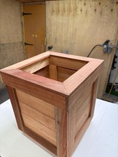 Solid redwood mahogany flower/plant pot handmade already protected with teakoil 