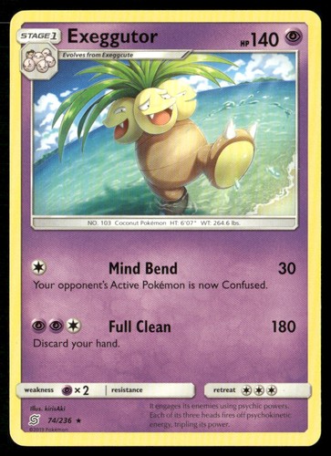 Exeggutor 74/236 Rare Unified Minds Pokemon Lightly Played