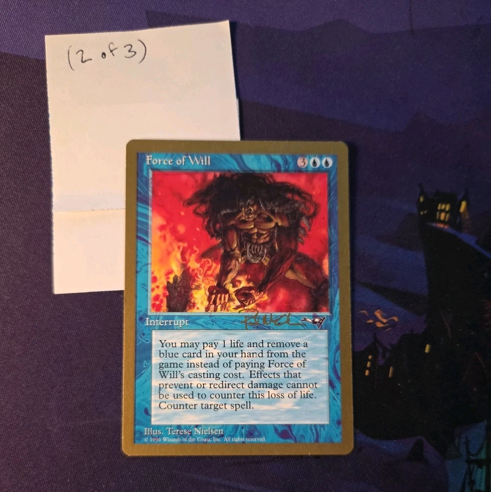 MTG 1x Force of Will World Championship Gold Border Seattle Paul McCabe LP - Image 3 of 4