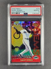 2000 Topps Finest #279 Barry Bonds Gold Refractor PSA 10 Gem Mint POP 6