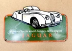 VINTAGE JAGUAR 15x9" Xk120 Engine PORCELAIN SALES & SERVICE GAS STATION OIL SIGN