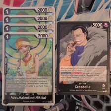 4 x One Piece Miss.Valentine(Mikita) OP14-087 R Foil + 1 x Crocodile OP14-079 L