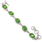 Bracelet solitaire pierre précieuse forme ovale tourmaline verte bijoux...