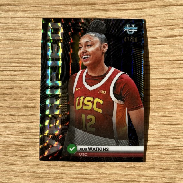 Juju Watkins 2025-26 Bowman Chrome Verified Gold Geometric Refractor /50 BV-8