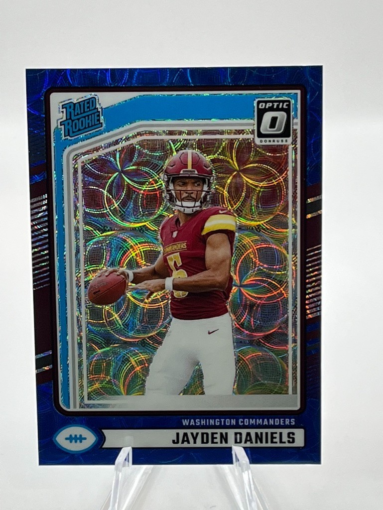 2024 Donruss Jayden Daniels Optic Preview Blue Scope RC Commanders #389