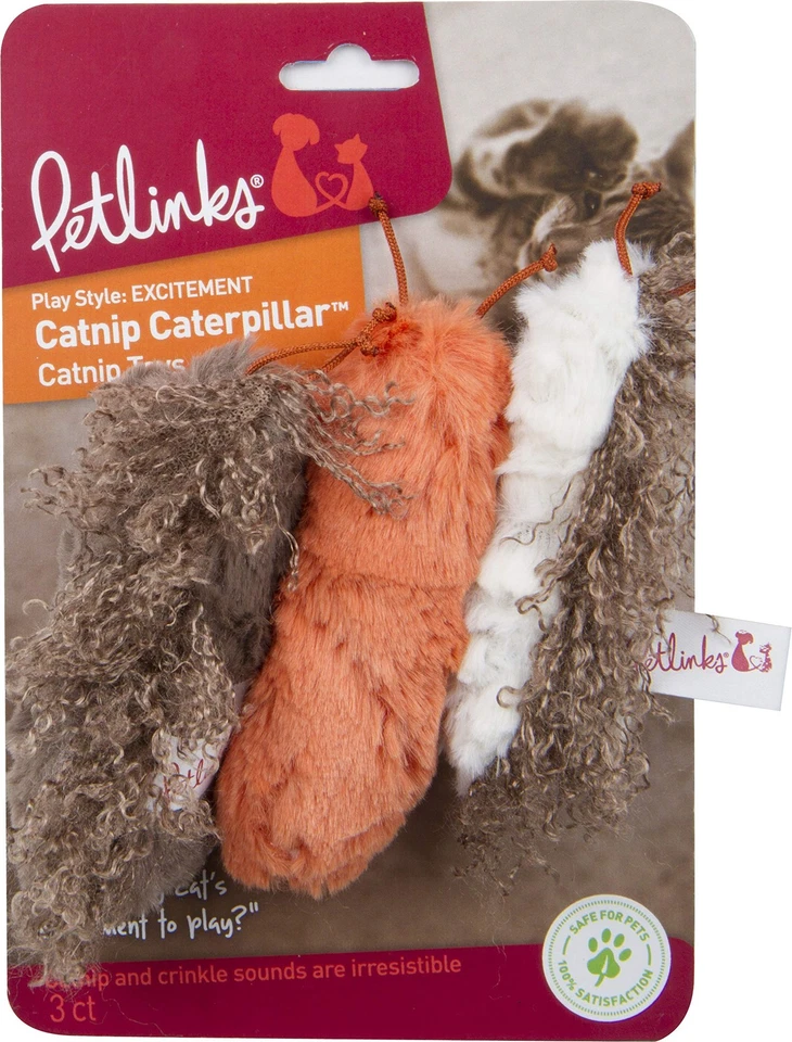 Petlinks Catnip Caterpillar Cat Toy, 3 Pack