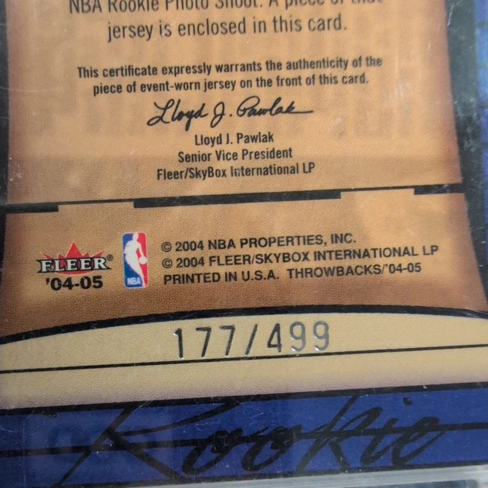 2004-05 Fleer Throwbacks /499 Jersey Relic Rafael Araujo #83 Rookie RC $$$ - Image 2 of 2