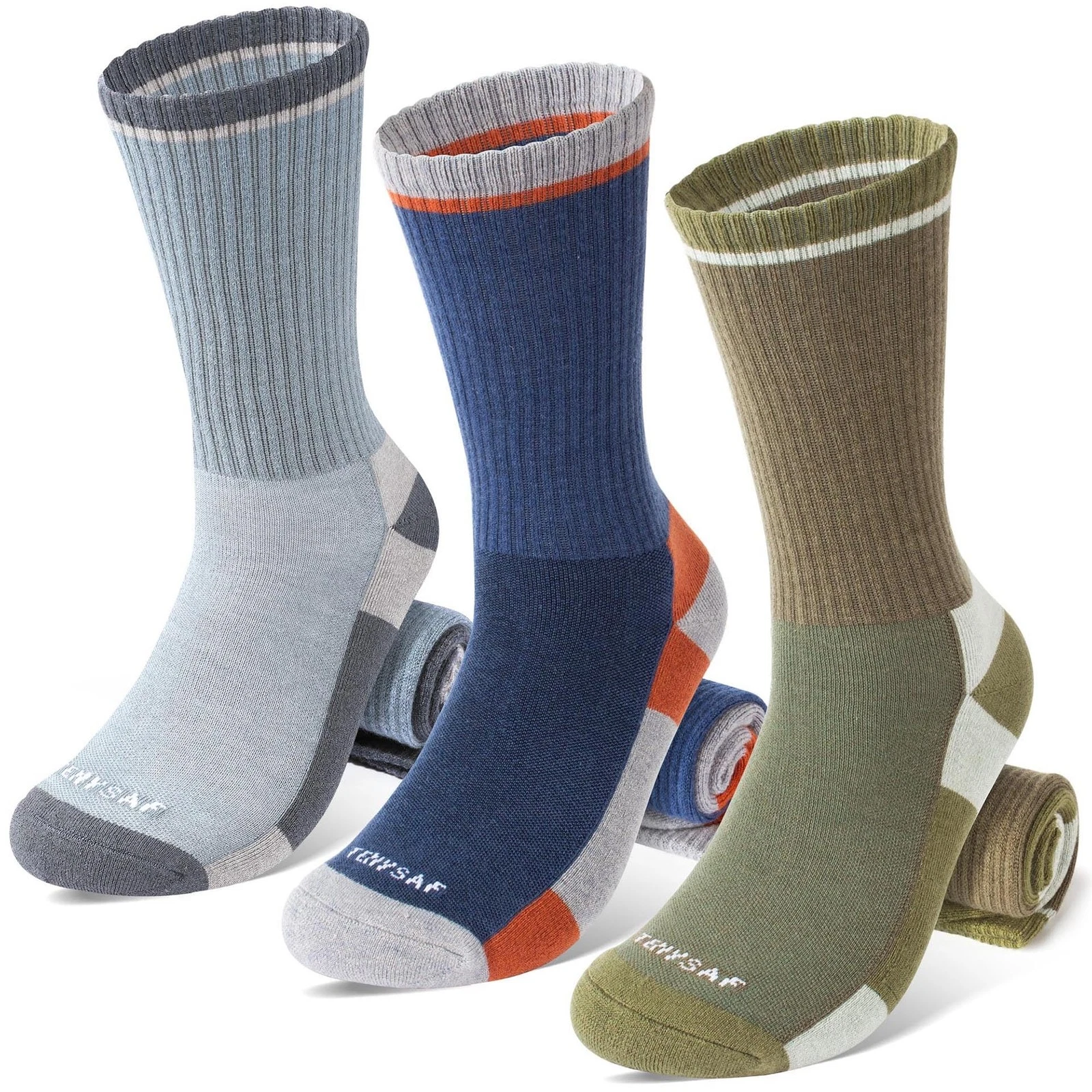 Wool Hiking Socks for Men - Women Lightweight Crew Merino Wool Socks with Cus...