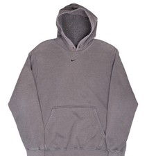 VINTAGE NIKE CENTER SWOOSH FADED GREY TRAVIS SCOTT HOODIE SWEATSHIRT 2000S LARGE