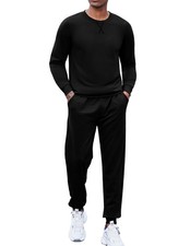 Men's Tracksuit 2 Piece Casual Pullover Sweatsuits Set Long Sleeve Crewneck S...