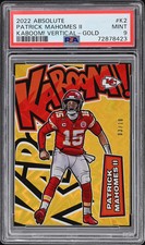 2022 Panini Absoiute Kaboom #K2 Patrick Mahomes II Vertical Gold SSP 03/10 PSA 9