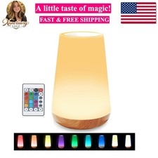 LED Night Light Touch Lamp Bedside Table Lamp for Kids Bedroom Rechargeable D...