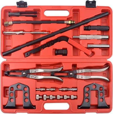 Pro Cylinder Head Service Set Valve Spring Compressor Removal Installer Kit 