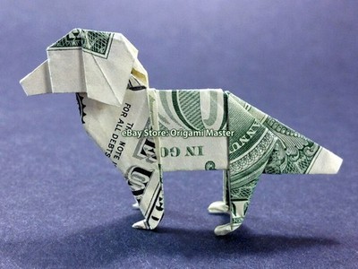 Dollar Origami DOG Made with REAL MONEY Handmade Cash Animal Pet Christmas Gift