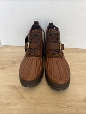 Polo Ralph Lauren Oslo Low Men Waterproof Boots Leather Brown 11721 Size 9.5D