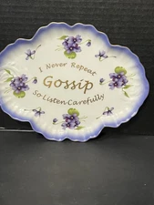 Cracker Barrel Granny Core Ceramic Wall Plaque I Never Repeat Gossip….