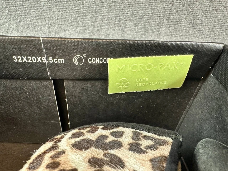 Ellen Tracy ET-Bess Negro Gamuza Leopardo Correa Punta Tacones Talla 9M con Caja Foto 3 de 4