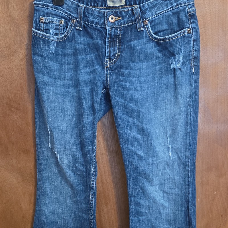 BKE Women’s Blue Medium Wash Slim Bootcut Stretch Denim Jeans Mid Rise