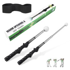Retractable Golf Swing Trainer with Arm Band for Right-Handed 16-26", Black
