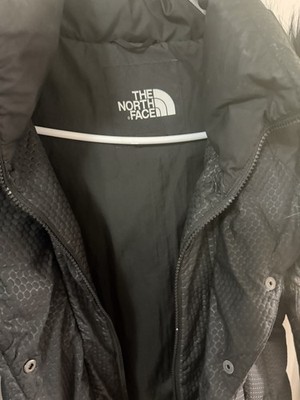 North Face Women's Black Quilted Puffer Coat Faux Fur Hood Size Medium