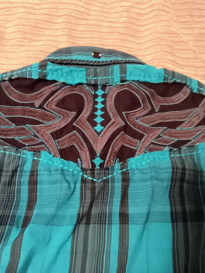 Roar Blue & Black Men's Long Sleeve Signature Button Shirt, Embroidered, Size XL - Image 2 of 4