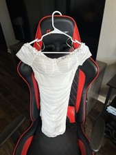 Elegant Off-Shoulder White Ruched Dress with Sweetheart Neckline