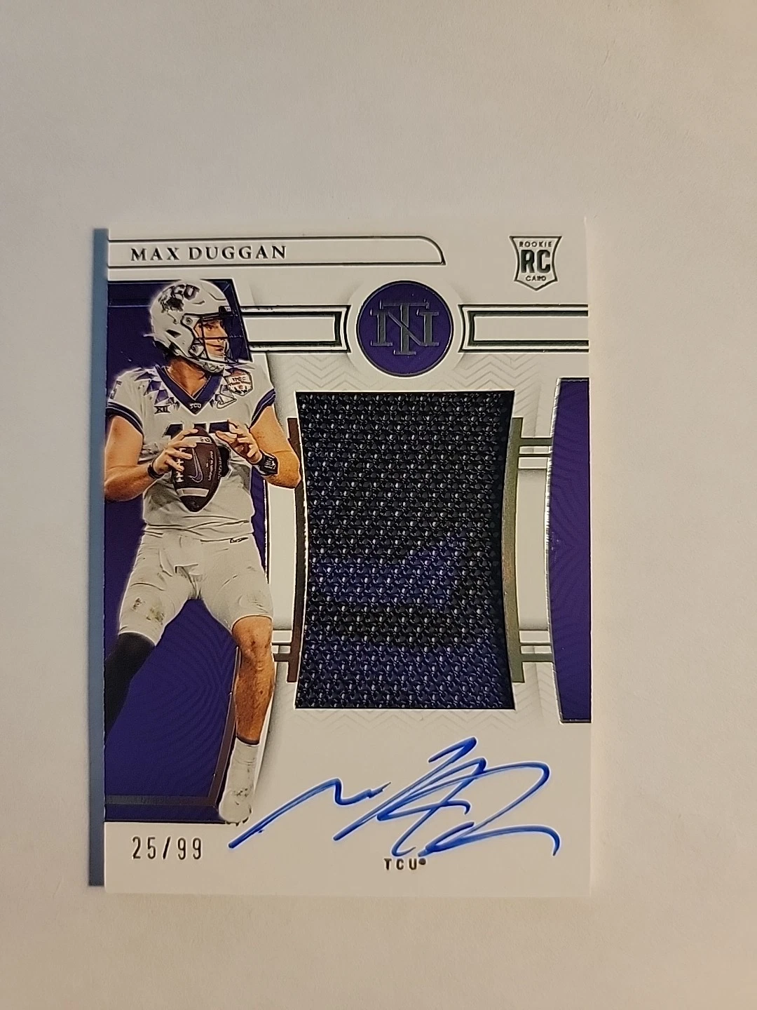 Max Duggan Panini National Treasures Collegiate College Materials Signatures #MAD Base