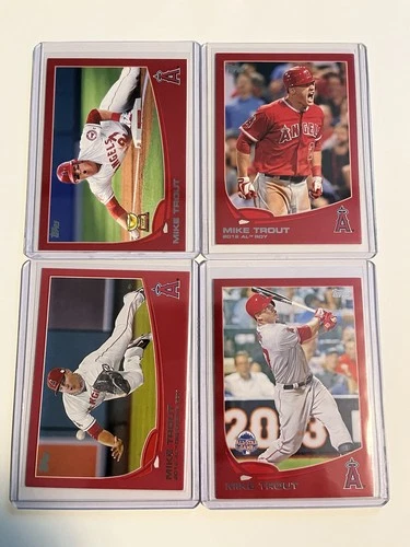 Topps Mike Trout 2013 target red 4-cards ROY all-star