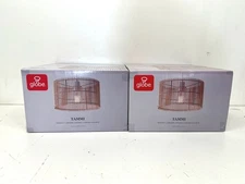 LOT OF 2 Globe 65942 Tammi 1Light Pendant Natural Bamboo Shade White Fabric Cord