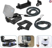 Magnetic Action Camera Chest Mount for Gopro, POV/VLOG Neck Mount with