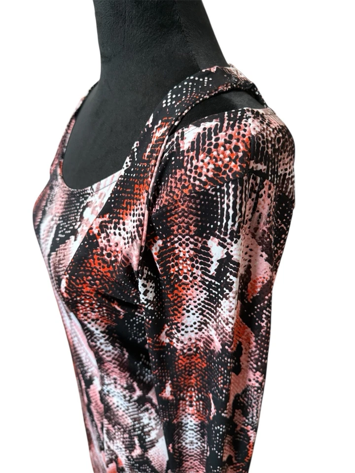 Vestido ajustado con estampado de piel de serpiente multicolor Jennifer Lopez - Talla pequeña - Nuevo con etiquetas $80 Foto 3 de 4