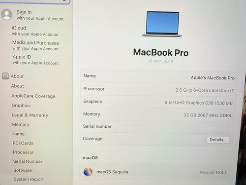 Apple MacBook Pro 16'' Space Gray 2019 | i7 2.6GHz | 32GB | 512GB | OS Seqouia - Afbeelding 13 van 15