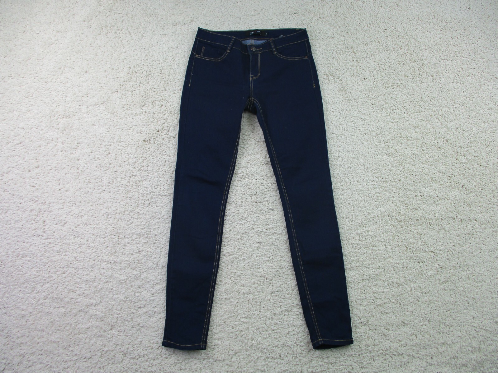 Hype Jeans Womens 9 Juniors Blue Denim Skinny Dark Wash Stretch Mid Rise Casual