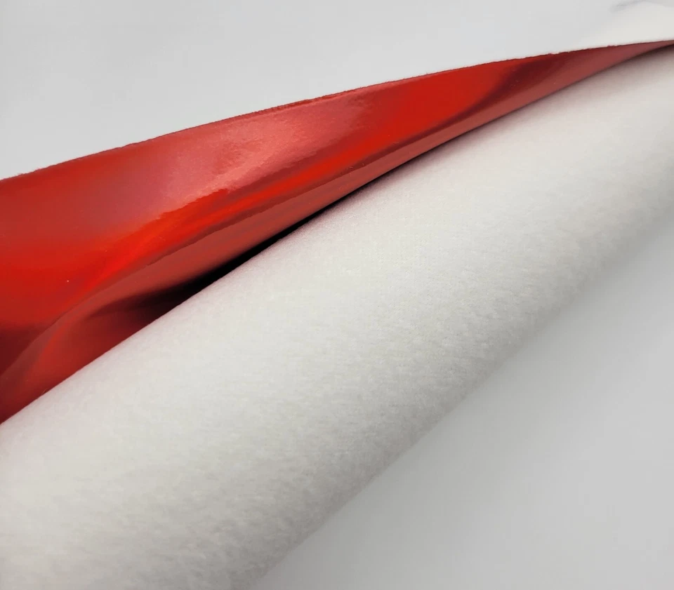Rollo de tela de imitación de cuero holográfico rojo, 12X53, nuevo en caja Foto 2 de 3