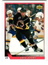 1993-94 Upper Deck #77 Greg Adams Vancouver Canucks