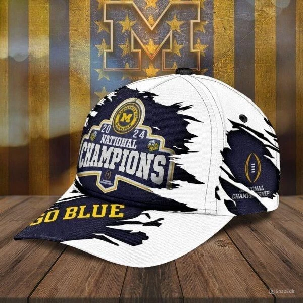 Michigan Wolverines Football 2024 National Champions Go Blue Classic Cap