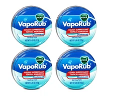 4 Pack of Vicks Vaporub Topical Ointment 12g Tin Travel Size by Vick