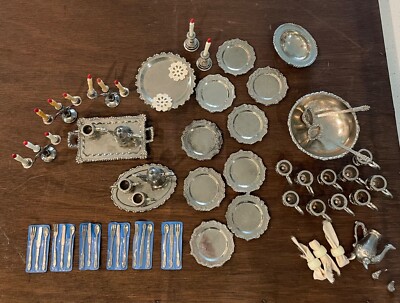 Imperial Siverplate Tea Set Mini Doll House Table Settings LOT 42 Taiwan  78.
