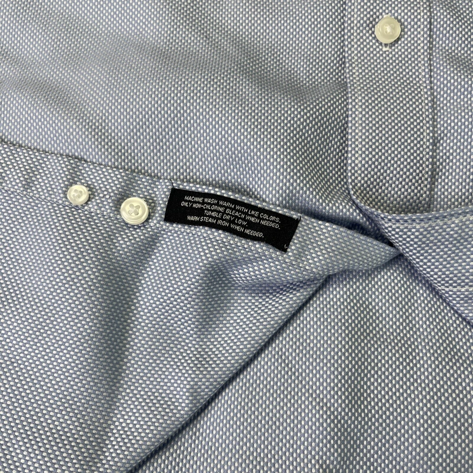 Camisa De Colección Firma Parisina Azul Diamante Cuadros Para Hombres XL Puño Francés 2 Capas Algodón Foto 4 de 4