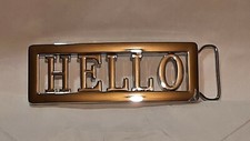 HELLO Custom Personalized Name Belt Buckle -Put your name or word on Buckle