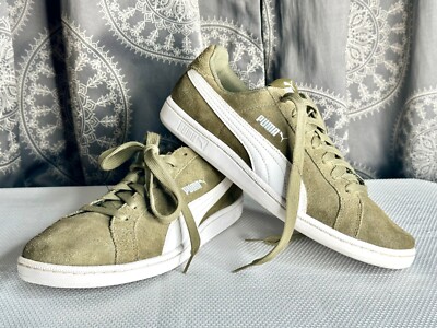 Puma Suede Classic 21 Low Mens Casual Shoes Green White Sz  Pre-owned/Unworn