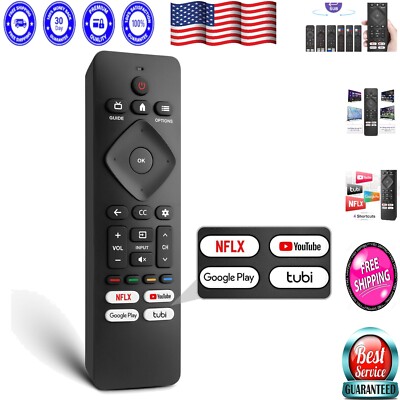Compact Replacement Remote Control for Philips TVs   Dual AAA Batteries Included