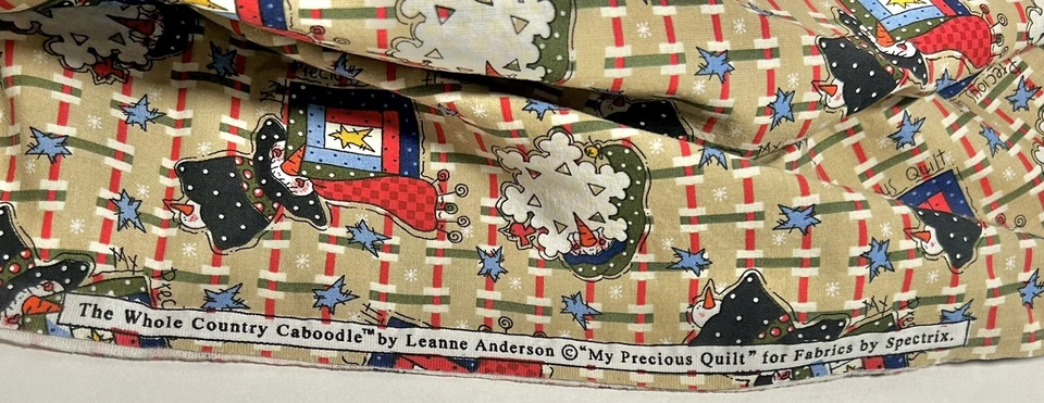 The Whole Country Caboodle My Precious Quilt Sewing Fabric Snowman 37" x 42" - Image 4 of 4
