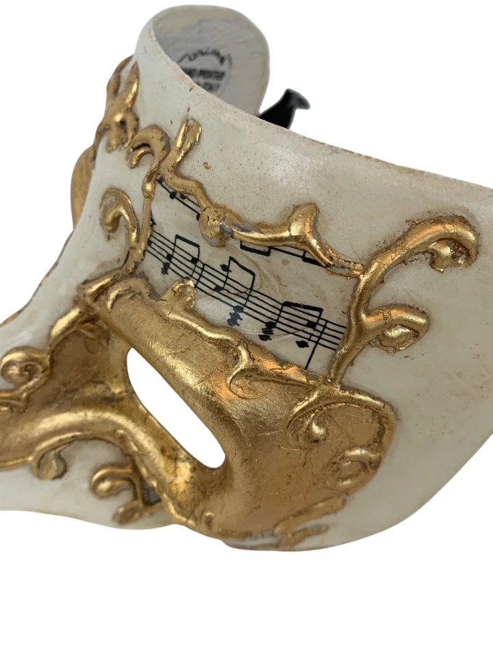 VTG Handmade Casanova Long Nose Venetian Mask Masquarade Music Gold N10103 - Image 4 of 4