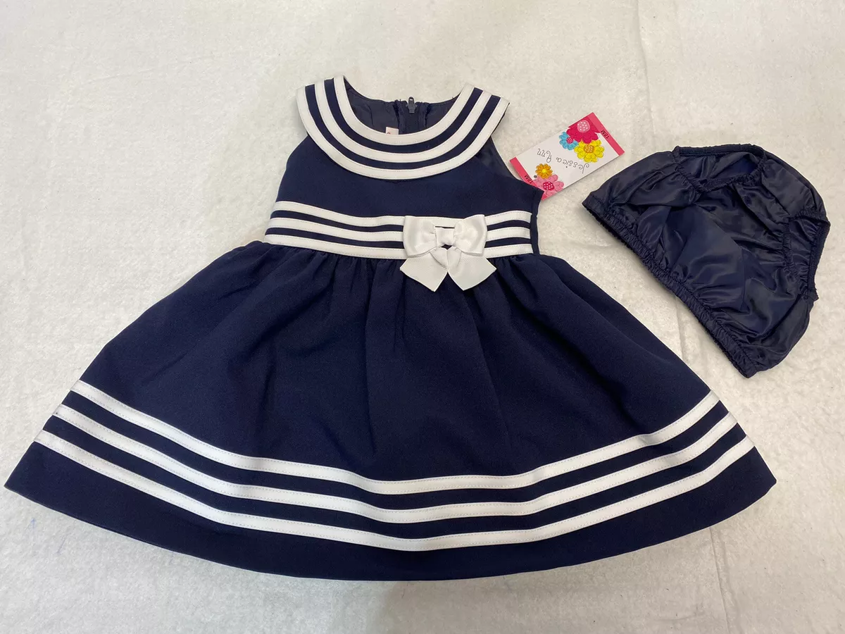 Baby Girl 18 Month Jessica Ann Navy Sailor Dress eBay
