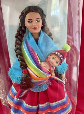 New In Box 1999 Peruvian Barbie and Baby Peru Dolls Of The World
