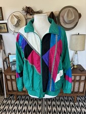 Vintage SUNTERRA 1993 Colorblock Windbreaker Size M Track Jacket Nylon